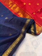 Maheshwari (Silk cotton) - Navy & Maroon - Image 4