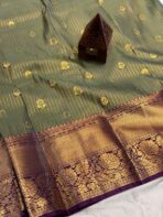 Thozhi (Kanchi Semi silk) - Elaichi green - Image 2