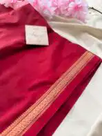 Chinmayi (Mysore crepe silk) - Ruby Maroon - Image 2