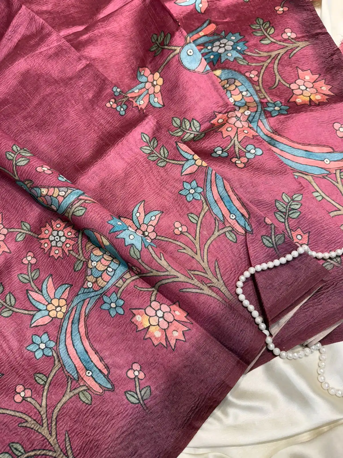 7c7bacaf-53d1-4311-a55d-ec6563b8935c Vaani (Semi Tussar) - Magenta pink - Image 1