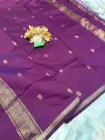 Maheshwari (Silk cotton) - Purple - Image 2