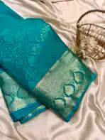 Thozhi (Kanchi Semi silk) - Mayil Blue