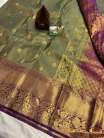 Thozhi (Kanchi Semi silk) - Elaichi green - Image 3