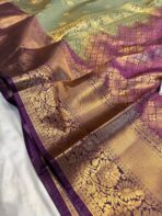 Thozhi (Kanchi Semi silk) - Elaichi green - Image 4