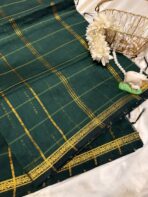 Maheshwari (Silk cotton) - Bottle green - Image 2