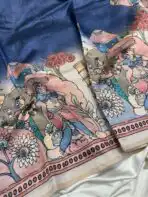 Vaani (Semi Tussar) - Royal blue - Image 3