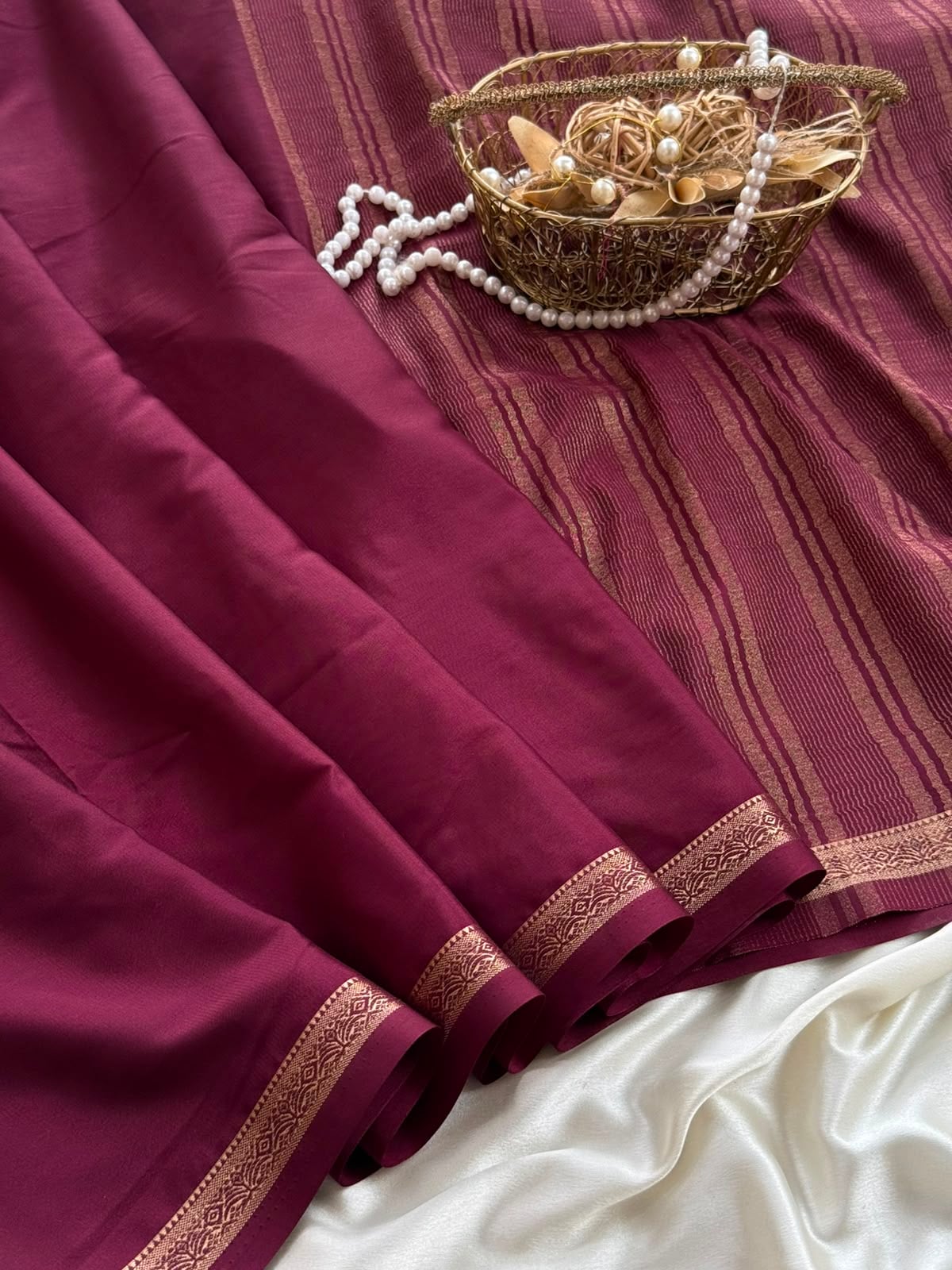 9a1d05fa-9ec1-4743-a10b-96b180c61cd3 Chinmayi (Mysore crepe silk) - Sangria - Image 1