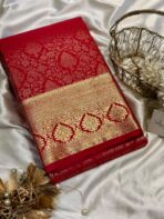 Thozhi (Kanchi Semi silk) - True red