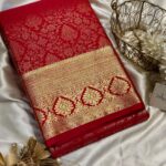 Thozhi (Kanchi Semi silk) - True red
