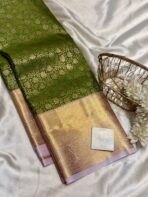 Thozhi (Kanchi Semi silk) - Parrot green