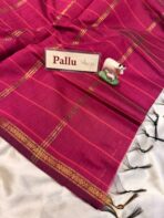 Maheshwari (Silk cotton) - Hot Pink - Image 7