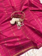 Maheshwari (Silk cotton) - Hot Pink - Image 6