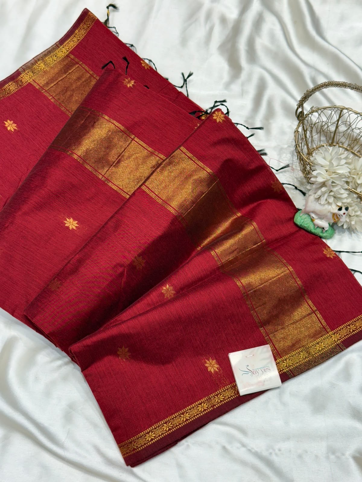 aab95447-7f47-4919-9c56-8733f32b72d5 Maheshwari (Silk cotton) - Regal Maroon - Image 1