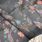 Vaani (Semi Tussar) - Charcoal grey