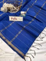 Maheshwari (Silk cotton) - Royal blue - Image 6