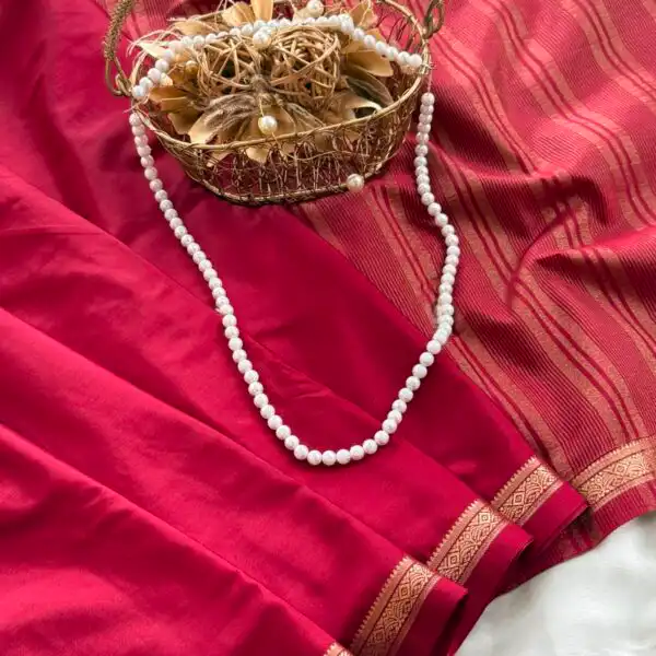 Chinmayi (Mysore crepe silk) - Ruby Maroon