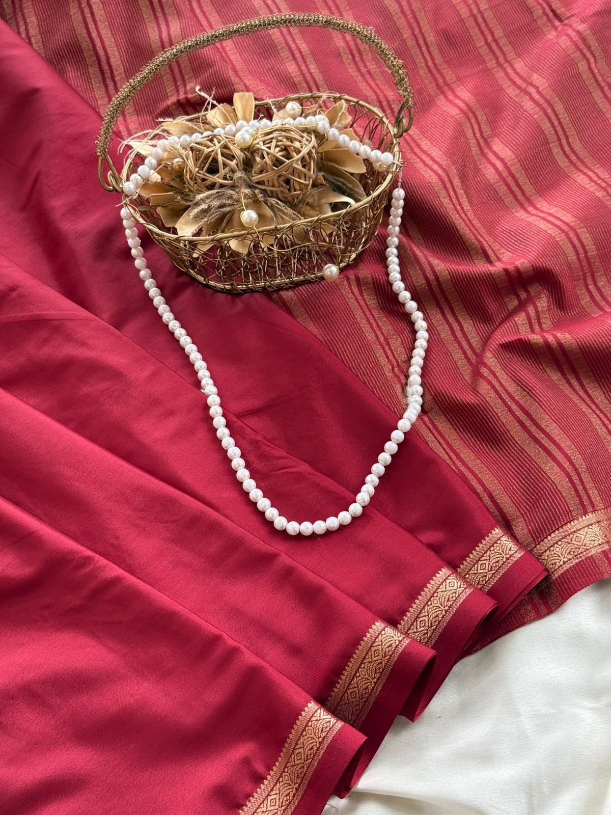 c906d626-14b3-4b55-96aa-097834567430 Chinmayi (Mysore crepe silk) - Ruby Maroon - Image 1