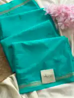 Chinmayi (Mysore crepe silk) - Turquoise - Image 2