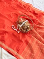 Chinmayi (Mysore crepe silk) - Neon Orange - Image 3