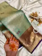Thozhi (Kanchi Semi silk) - Mint green