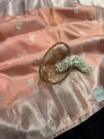 The Paisleys (Banarasi silk) - Tangerine - Image 3