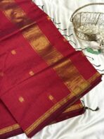 Maheshwari (Silk cotton) - Regal Maroon - Image 3