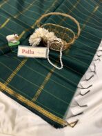 Maheshwari (Silk cotton) - Bottle green - Image 4