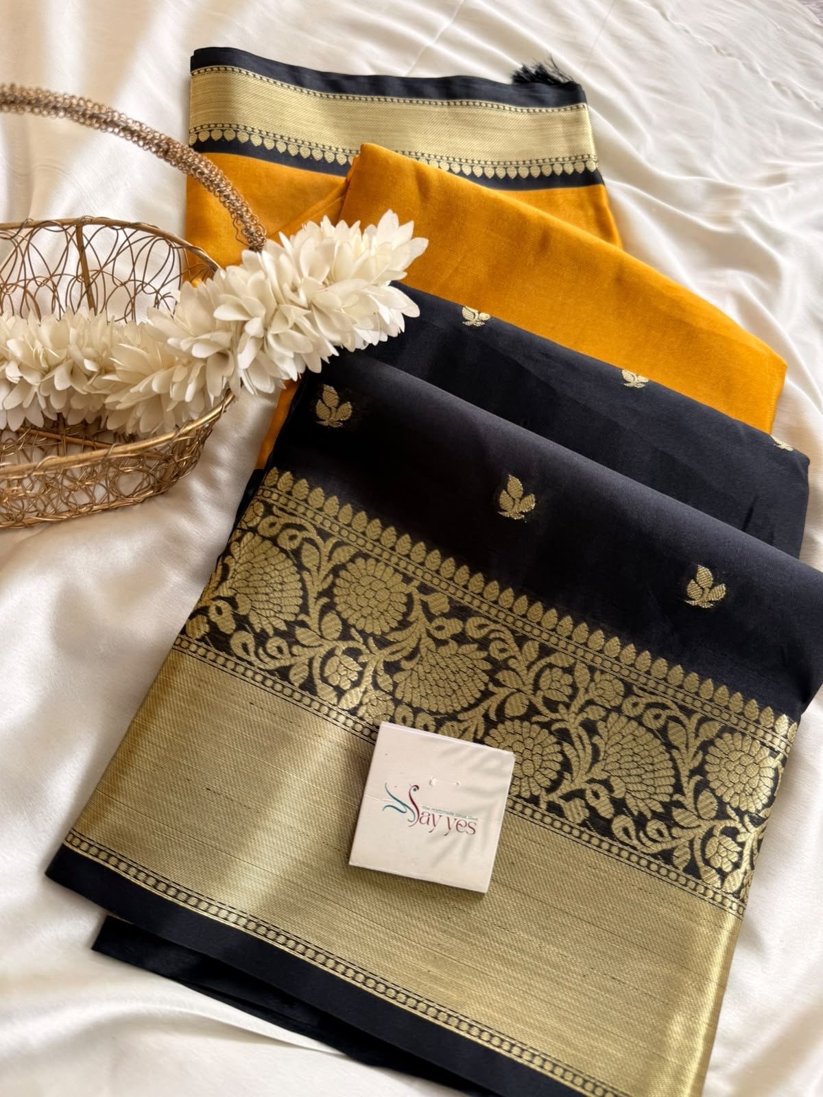 f23214ed-21f1-4732-b56a-831fdbb4afde Mani (Banarasi Wam silk) - Mustard - Image 1