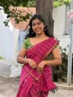 Maheshwari (Silk cotton) - Hot Pink