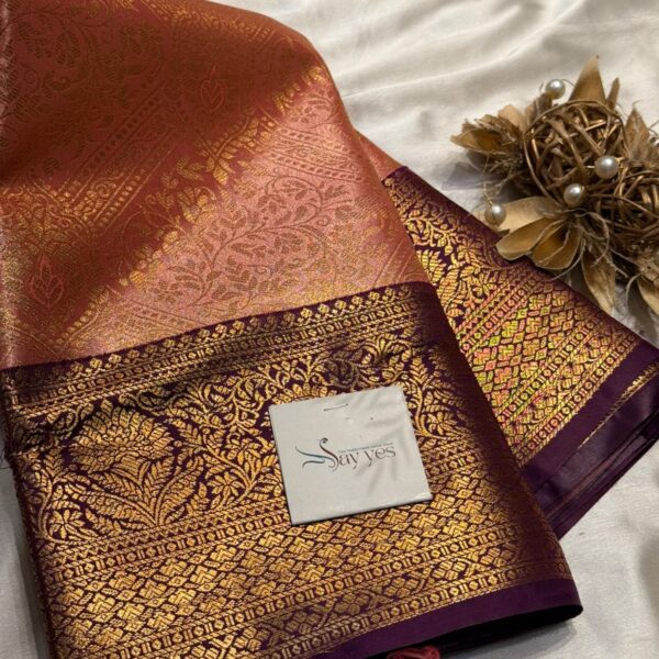 Thozhi (Kanchi Semi silk) - Bright Peach