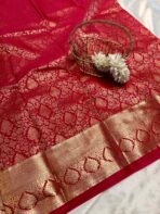 Thozhi (Kanchi Semi silk) - True red - Image 4