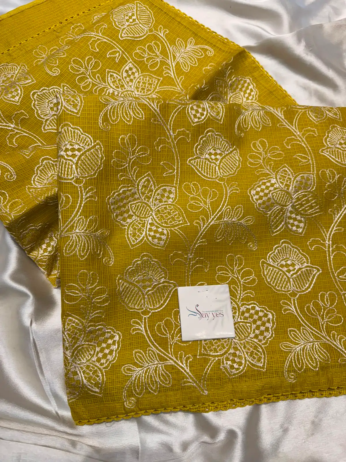 f75b5dd4-22fd-4893-a58d-bb4a715cd988 Amara (Embroidered Kota) - Warm Mustard - Image 1