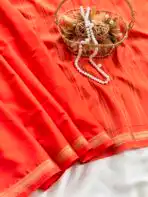 Chinmayi (Mysore crepe silk) - Neon Orange - Image 2