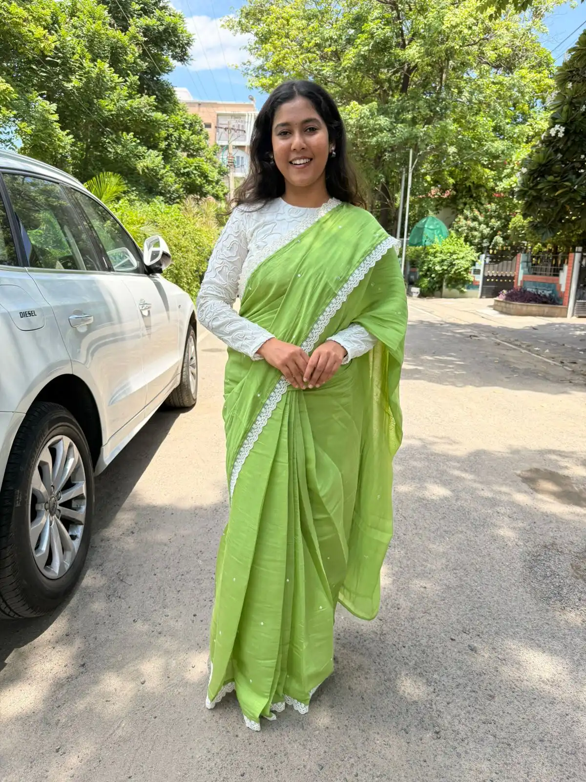 06d94a00-c1d2-4c4b-83ff-8cc7945295aa Anvika ( Chanderi cotton) - Parrot green - Image 1