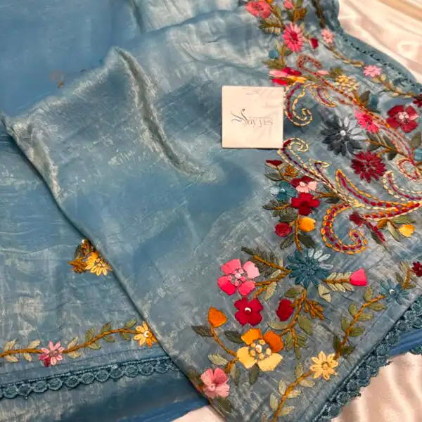 Floré (Fendi silk) - Dusty Teal