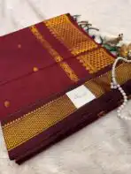 Maheshwari (Silk cotton) - Royal Maroon - Image 2