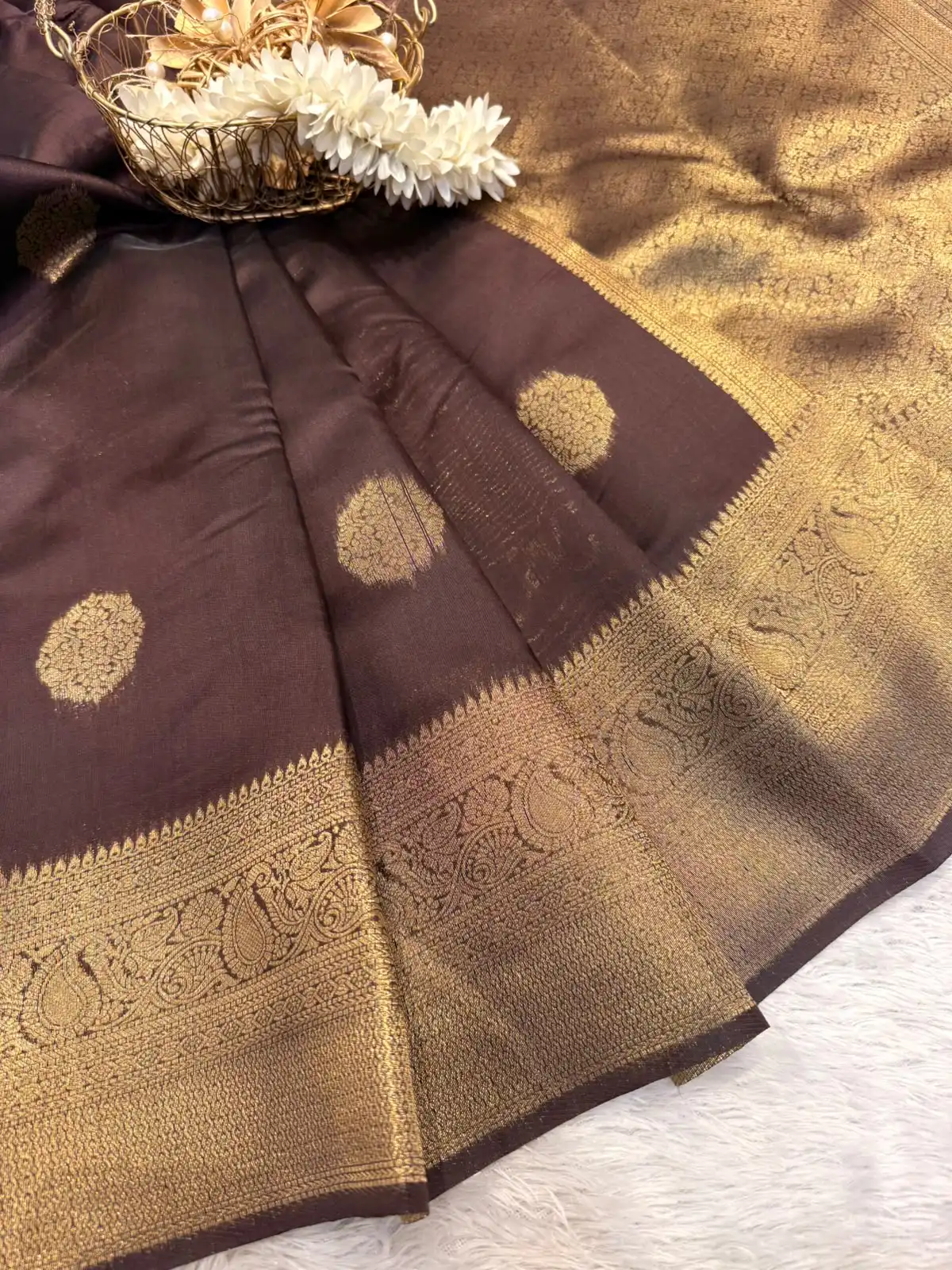 0cb73aac-a234-4503-b236-9e6395809894 Athira (Semi silk) - Coffee brown - Image 1