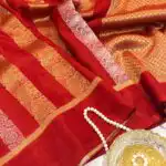 Shivanya (Mushru Kattan silk) - Vermilion Red