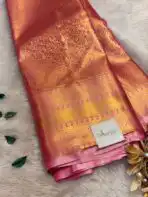 Thozhi (Kanchi Semi silk) - Gold & Pink