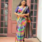 Paalum Pazhamum (Semi silk) - Navy blue