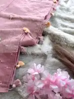 Pastel poem (Tussar cotton) - Mauve - Image 4