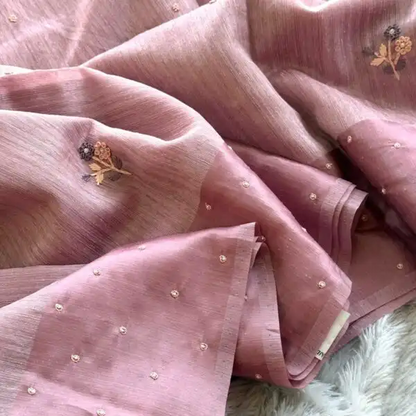 Pastel poem (Tussar cotton) - Mauve