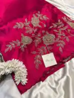 Neelambari (Pure Raw silk) - Hot Pink