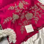 Neelambari (Pure Raw silk) - Hot Pink