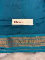Maheshwari (Silk cotton) - Navy & Teal - Image 6