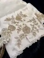 Neelambari (Pure Raw silk) - Ivory