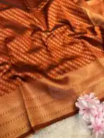 Kanchana (Soft semi silk) - Rust Orange - Image 2