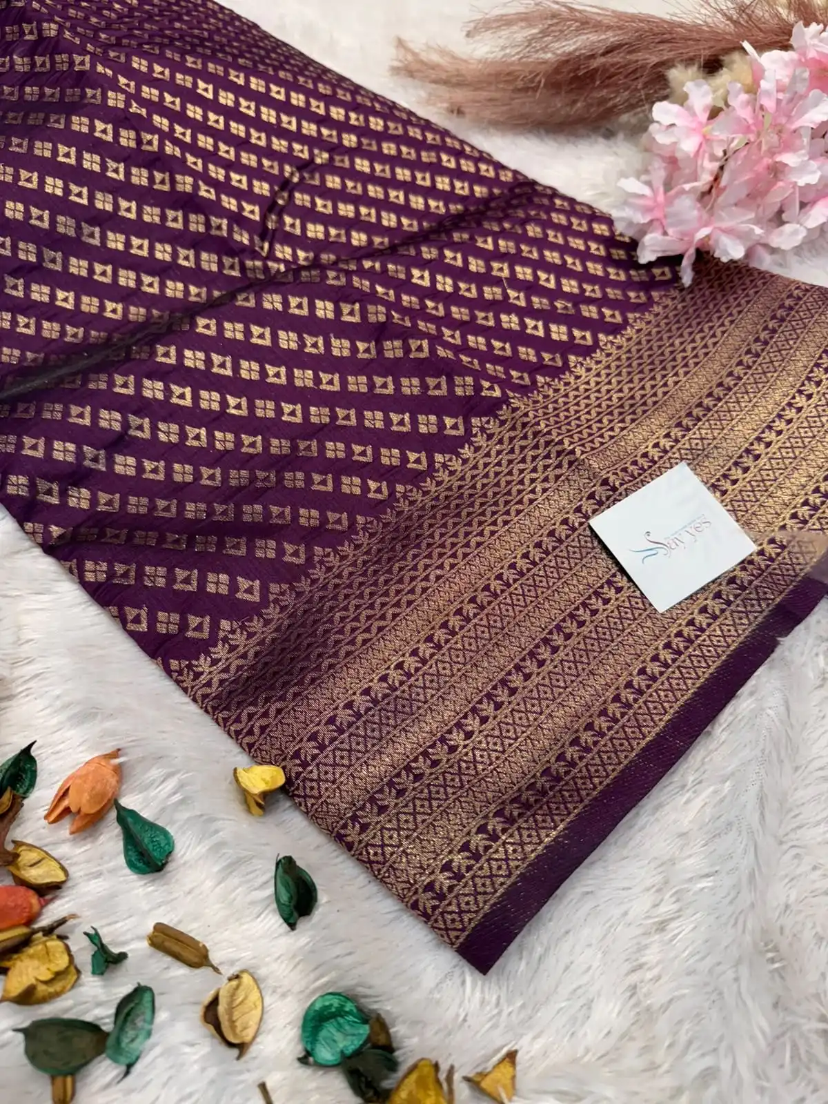 6a3a7c1e-a6b8-4250-ae3e-c505d026e726 Kanchana (Soft semi silk) - Violet - Image 1