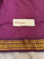 Maheshwari (Silk cotton) - Green & Purple - Image 7