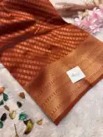 Kanchana (Soft semi silk) - Rust Orange